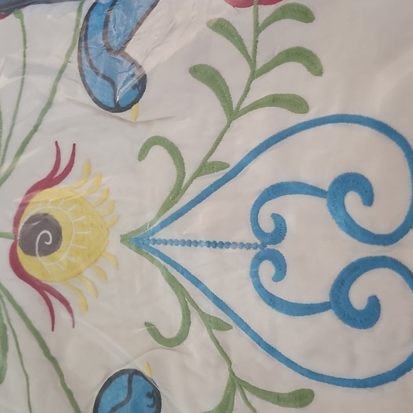 Beige and Red V-Neck Maxi Sundress with Bishop Sleeves - Picture 16 of 16